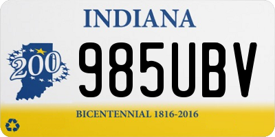 IN license plate 985UBV