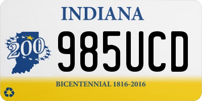 IN license plate 985UCD