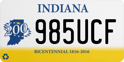 IN license plate 985UCF