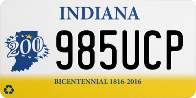 IN license plate 985UCP