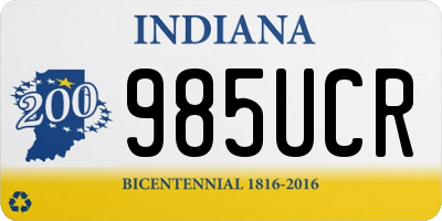 IN license plate 985UCR