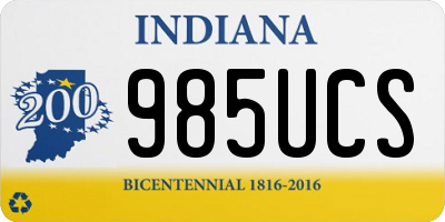 IN license plate 985UCS