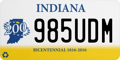 IN license plate 985UDM