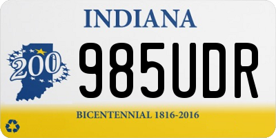 IN license plate 985UDR