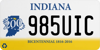 IN license plate 985UIC