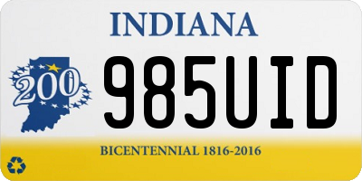 IN license plate 985UID