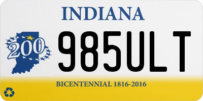 IN license plate 985ULT