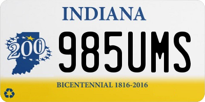 IN license plate 985UMS