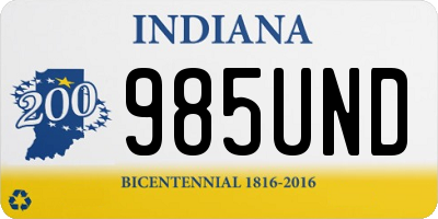 IN license plate 985UND