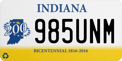IN license plate 985UNM