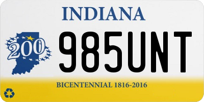 IN license plate 985UNT