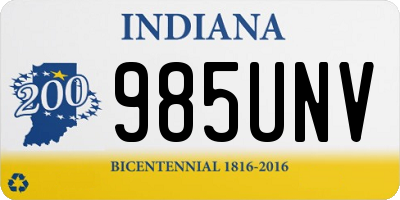 IN license plate 985UNV