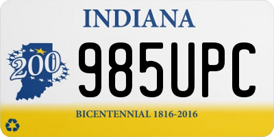 IN license plate 985UPC