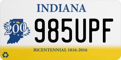 IN license plate 985UPF