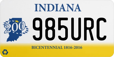IN license plate 985URC