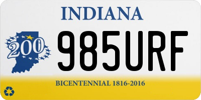 IN license plate 985URF