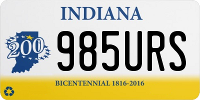 IN license plate 985URS
