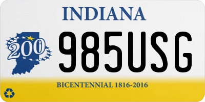IN license plate 985USG