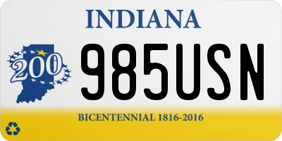 IN license plate 985USN