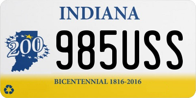 IN license plate 985USS