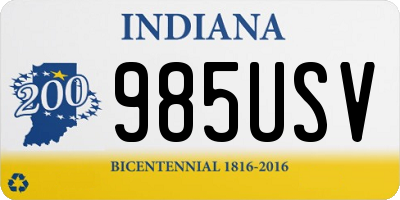 IN license plate 985USV
