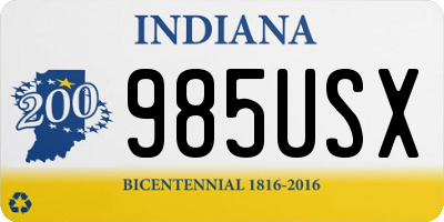 IN license plate 985USX