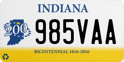 IN license plate 985VAA