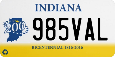 IN license plate 985VAL