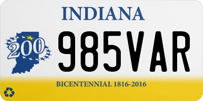 IN license plate 985VAR