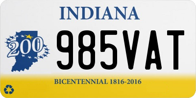 IN license plate 985VAT