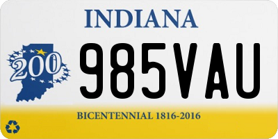 IN license plate 985VAU