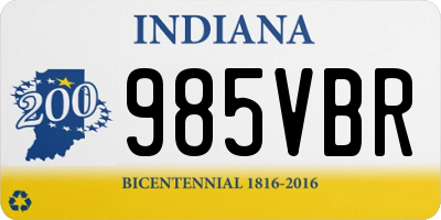 IN license plate 985VBR