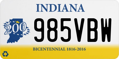 IN license plate 985VBW