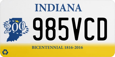 IN license plate 985VCD