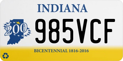 IN license plate 985VCF