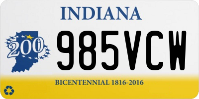 IN license plate 985VCW