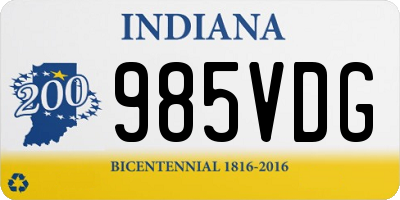 IN license plate 985VDG