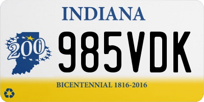 IN license plate 985VDK