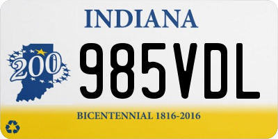 IN license plate 985VDL