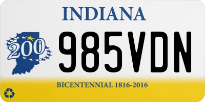 IN license plate 985VDN