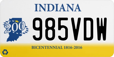 IN license plate 985VDW