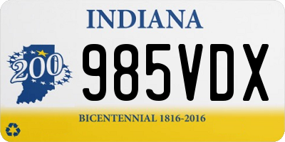 IN license plate 985VDX