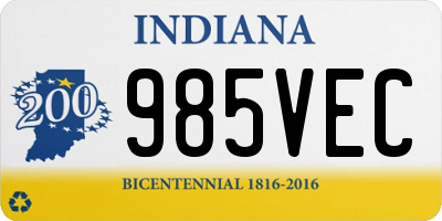 IN license plate 985VEC