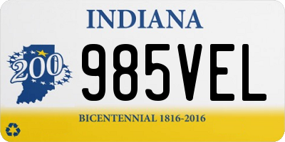 IN license plate 985VEL