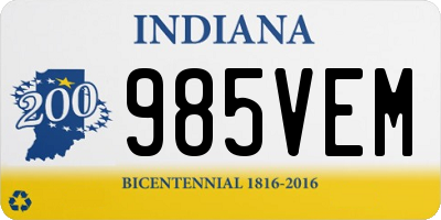 IN license plate 985VEM