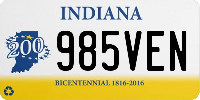 IN license plate 985VEN