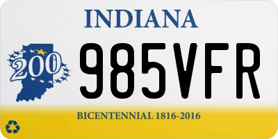 IN license plate 985VFR