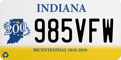 IN license plate 985VFW