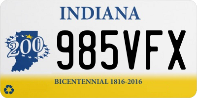 IN license plate 985VFX