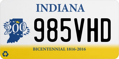 IN license plate 985VHD